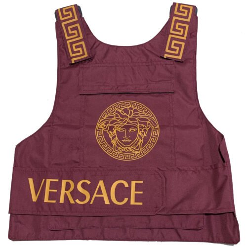 Versace Maroon Tactical Bulletproof Street wear Fashion Vest
