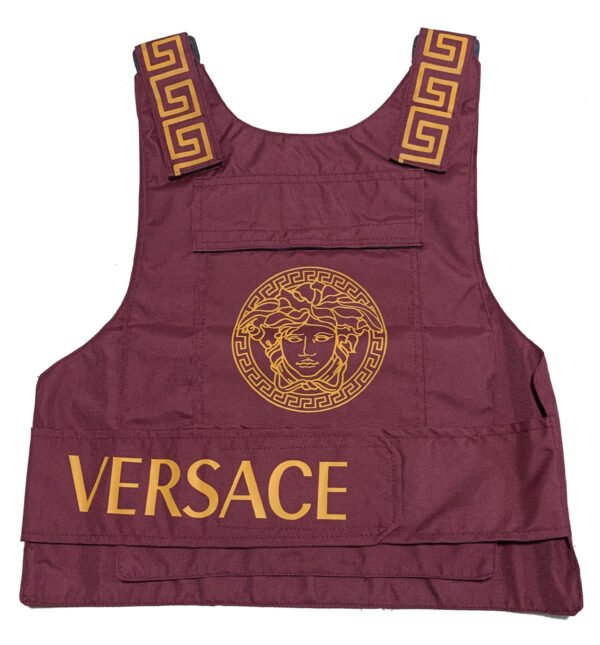 Versace Maroon Tactical Bulletproof Street wear Fashion Vest