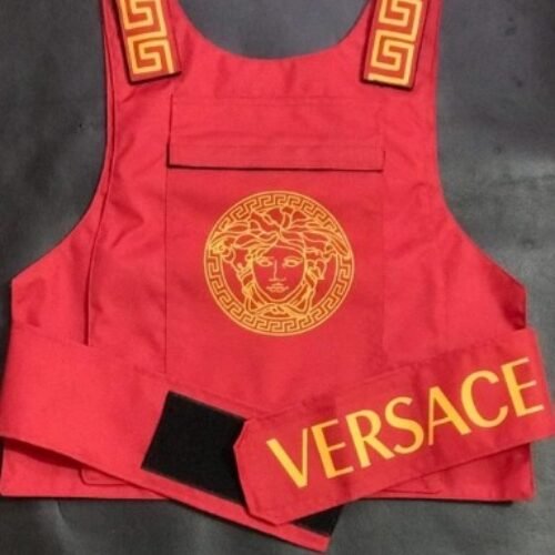 Versace Red Tactical Bulletproof Street wear Fashion Vest