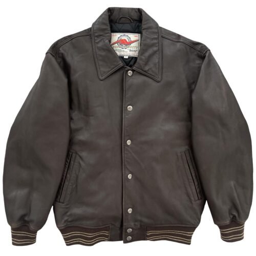 Vintage Avirex Leather Men’s Brown Varsity Jacket