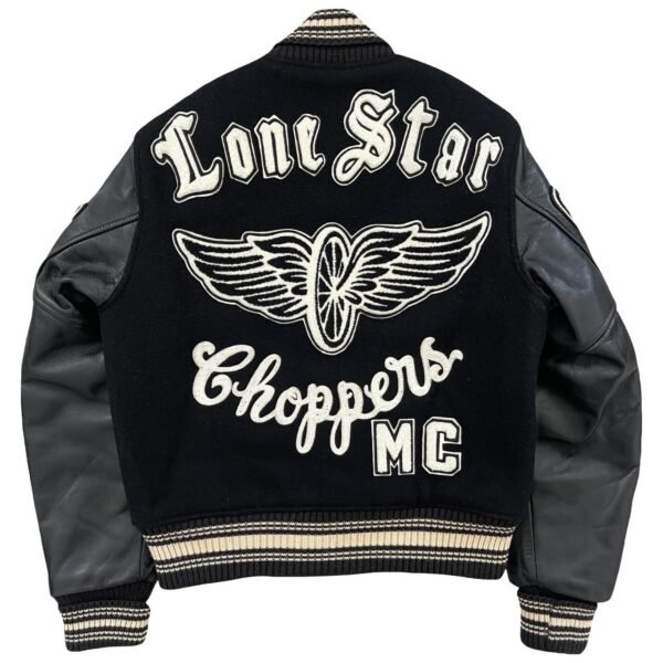Lone Star Choppers Men's Black and White Varsity Jacket