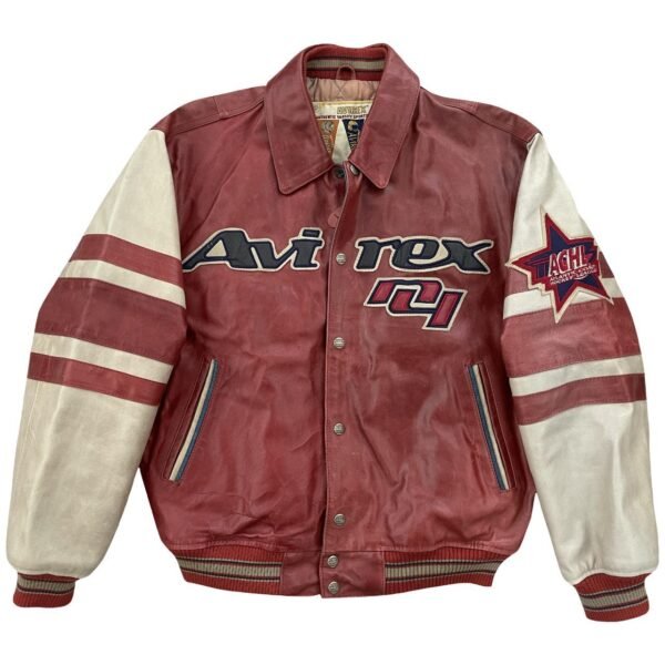 ACHL Avirex Leather Men's multi Varsity Jacket