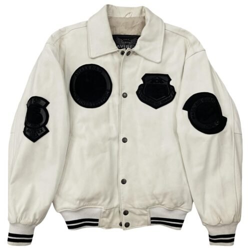 Avirex Men’s White and Black Varsity Jacket