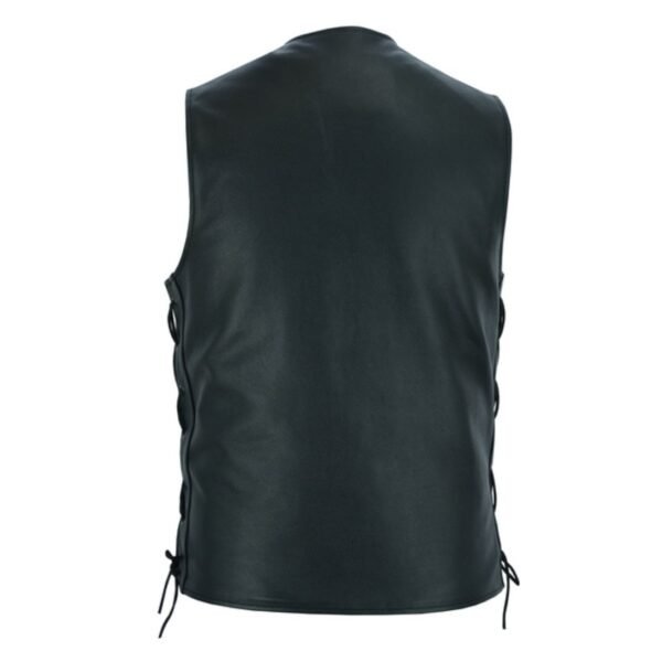 Mens Tall Classic Tapered Bottom Biker Leather Vest