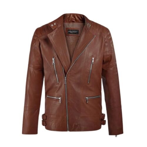 Shotgun Tan Moto Leather Jacket