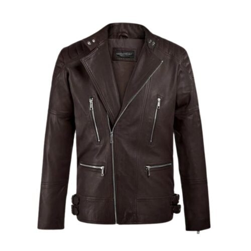 Shotgun Brown Moto Leather Jacket