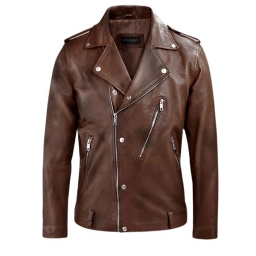 Beast Spanish Brown Biker Leather Jacket