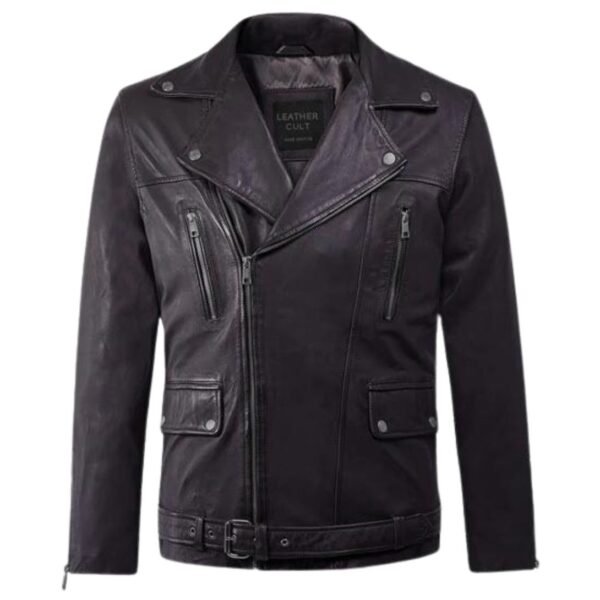 Dauntless Purple Biker Leather Jacket