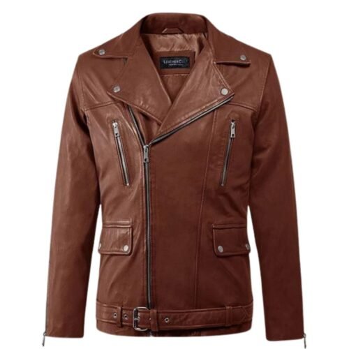 Dauntless Tan Biker Leather Jacket