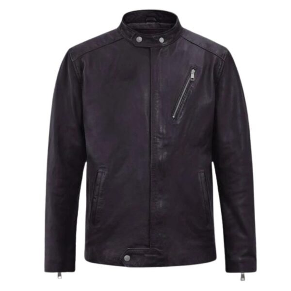 Motorad Purple Biker Leather Jacket