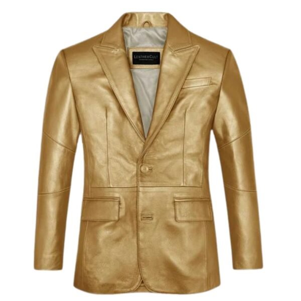 Golden Catwalk Leather Blazer