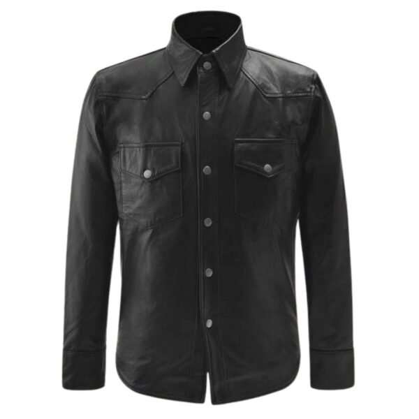 Leather Shirt Jacket