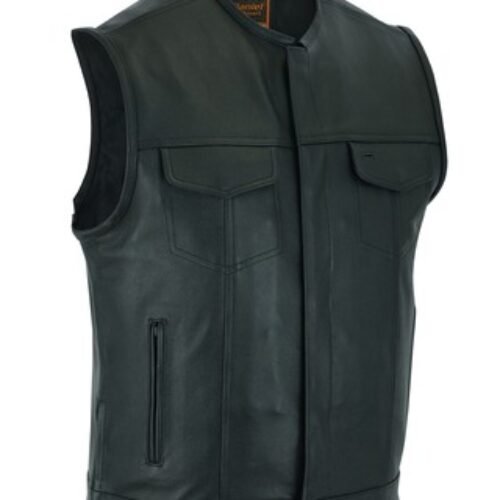 MEN’S GUN POCKET VEST WITH BLACK METAL ZIPPER