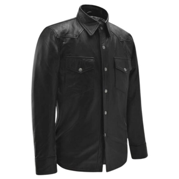 Leather Shirt Jacket