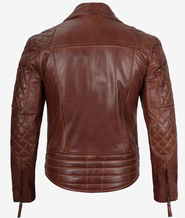 Mens Cognac Motorcycle Leather Jacket