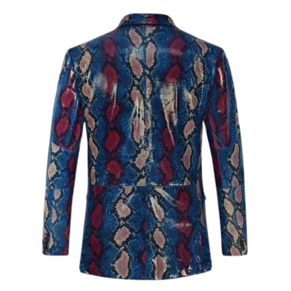 Bold Blue Python Catwalk Leather Blazer