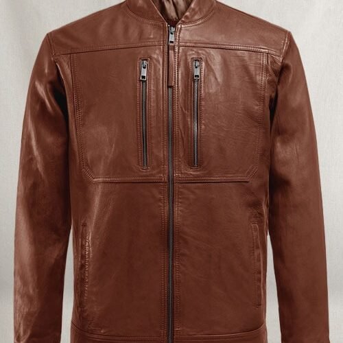 Thunder Storm Tan Biker Leather Jacket