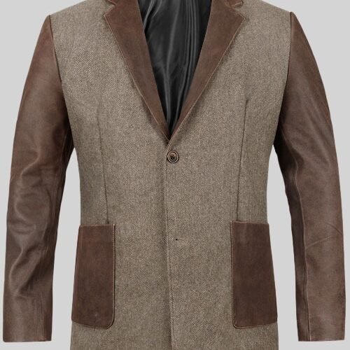 Tweed Leather Combo Blazer