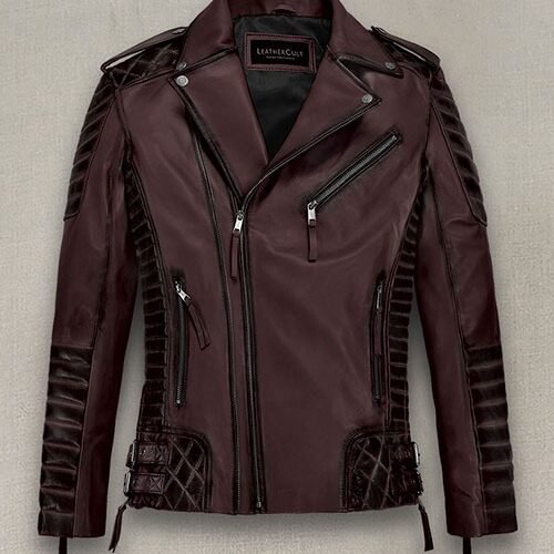 Charles Burnt Wine Leather Jacket