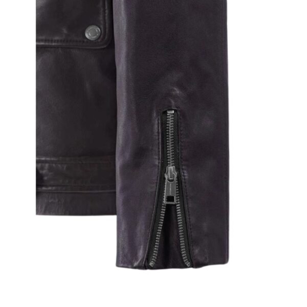 Dauntless Purple Biker Leather Jacket