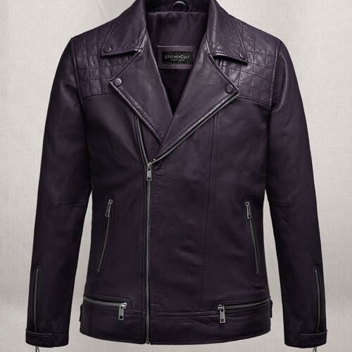 Ironwood Purple Biker Leather Jacket