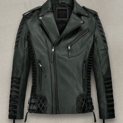 Charles Burnt Charcoal Leather Jacket