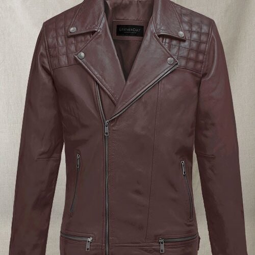 Ironwood Burgundy Biker Leather Jacket