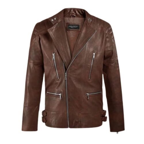 Shotgun Spanish Brown Moto Leather Jacket