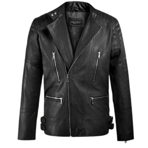 Shotgun Black Moto Leather Jacket