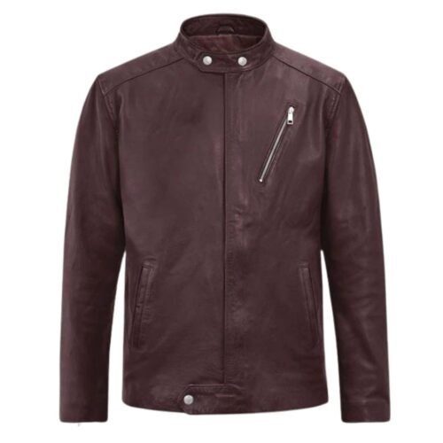 Motorad Burgundy Biker Leather Jacket