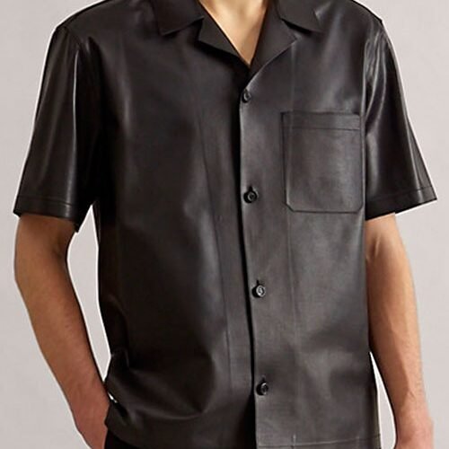 Leather Shirt Half Sleeves