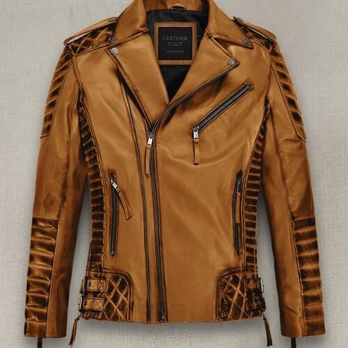 Charles Burnt Mustard Leather Jacket