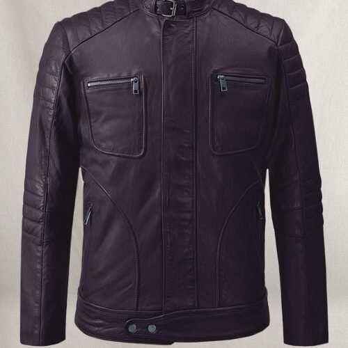 Firefly Moto Purple Biker Leather Jacket