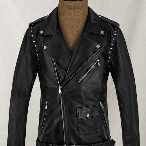 Basic Studded Leather Jacket