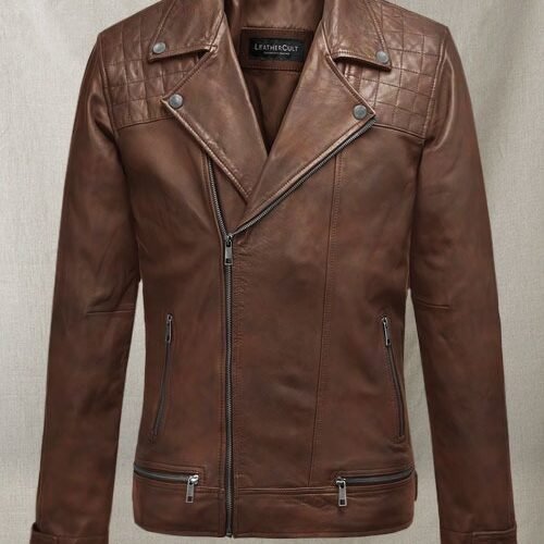 Ironwood Spanish Brown Biker Leather Jacket