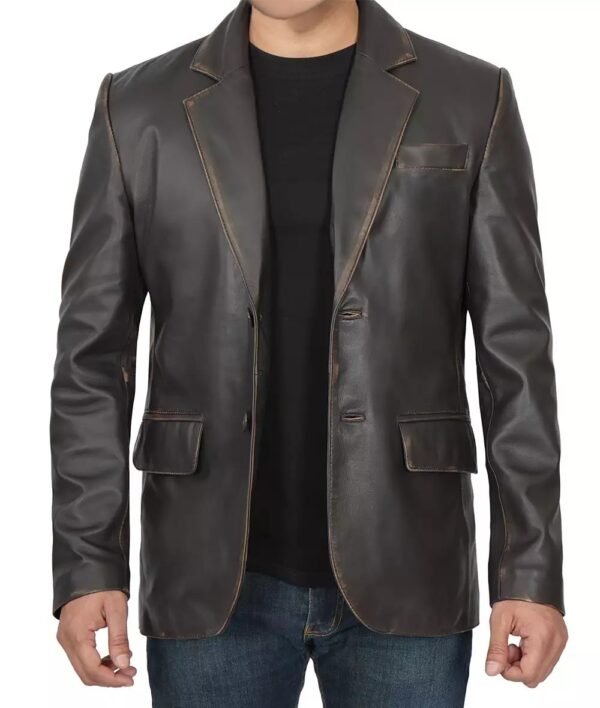 Ruboff Dark Brown Leather Blazer