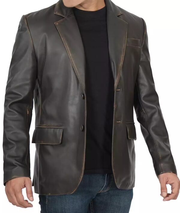 Ruboff Dark Brown Leather Blazer