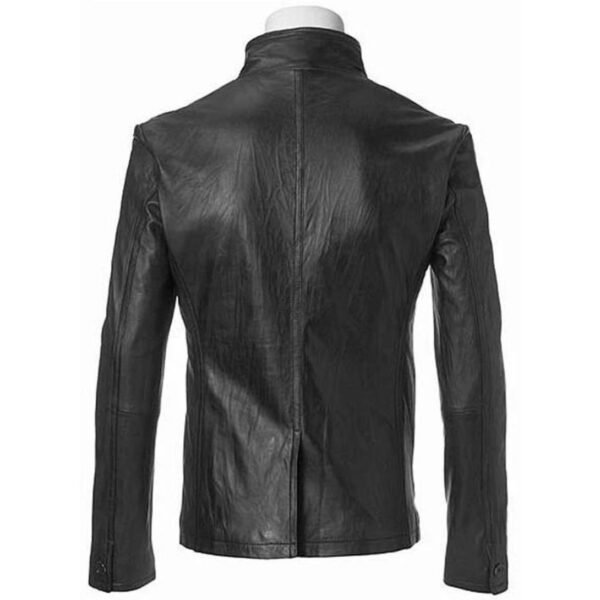 Zipper Leather Blazer