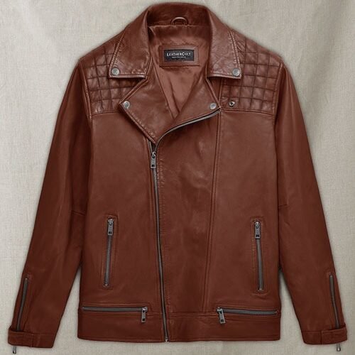 Ironwood Tan Biker Leather Jacket