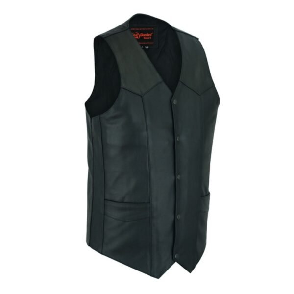 Mens Tall Classic Biker Leather Vest