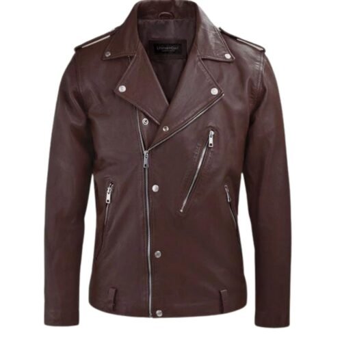 Beast Burgundy Biker Leather Jacket