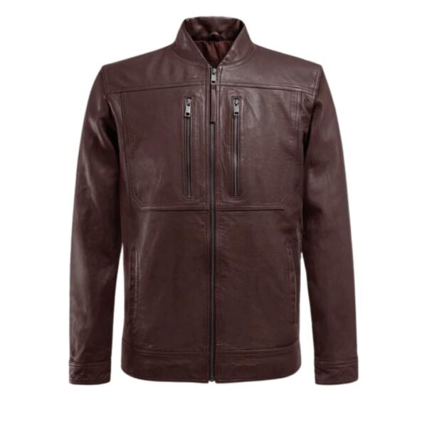 Thunder Storm Burgundy Biker Leather Jacket