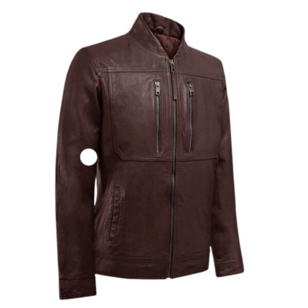 Thunder Storm Burgundy Biker Leather Jacket