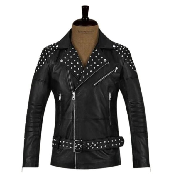 Studded Biker Leather Jacket