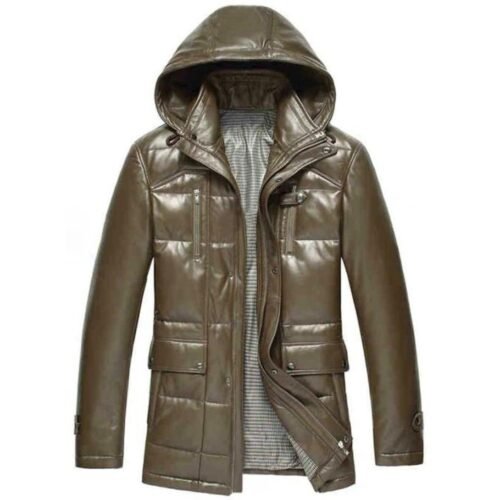 Leather Hood Jacket