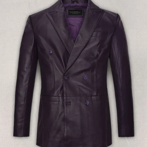 Purple Hampton Leather Blazer