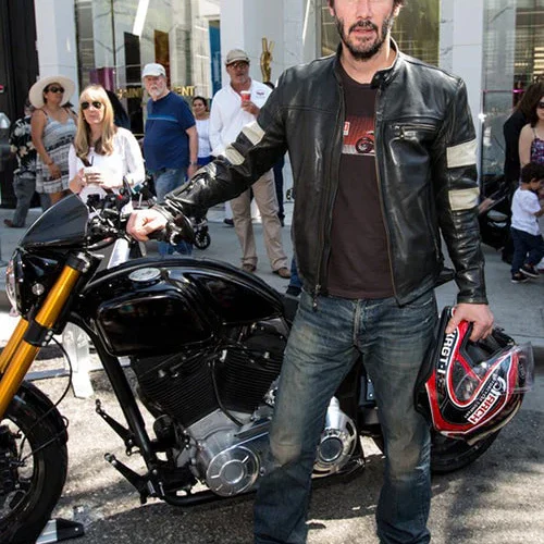 Premium Motorcycle Leather Jacket Worn By Keanu Reeves