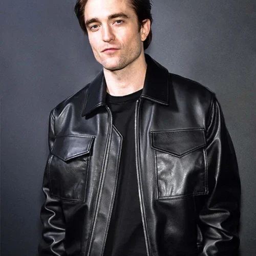 Black Stylish Leather Jacket Worn By Robert Pattinson