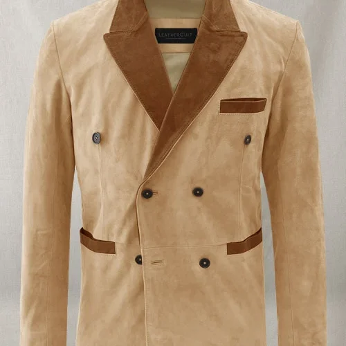 Latte Beige Suede Hampton Leather Blazer