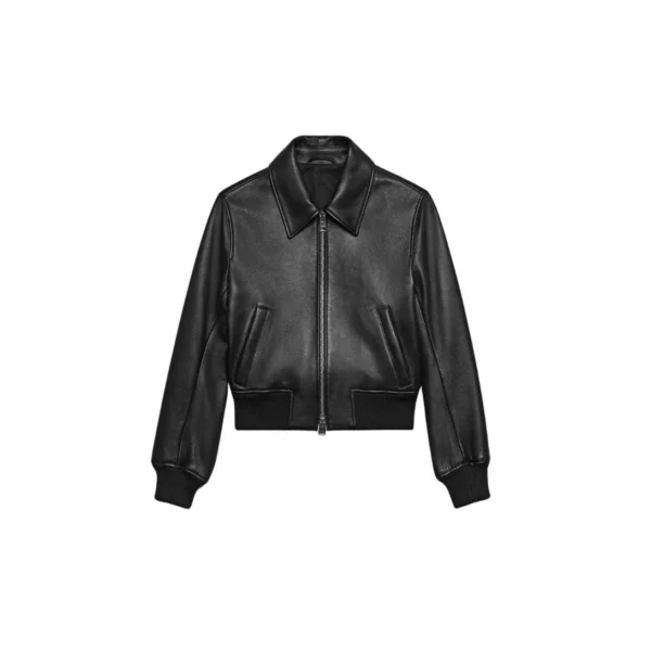 AMI ZIPPED LEATHER JACKET